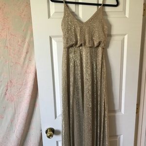 Lulu’s gold full length dress